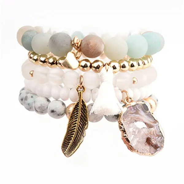 Természetes kőgyöngy karkötő szettek