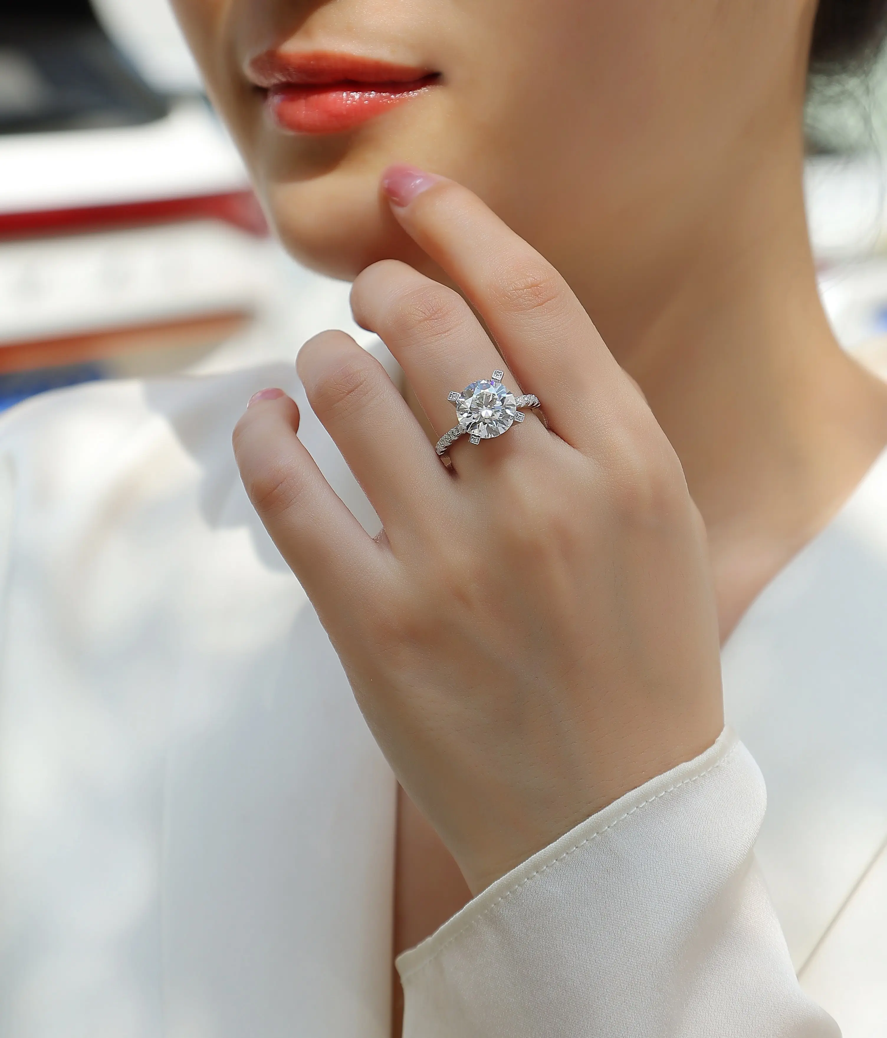 Moissanite köves ezüst gyűrű - Image 2