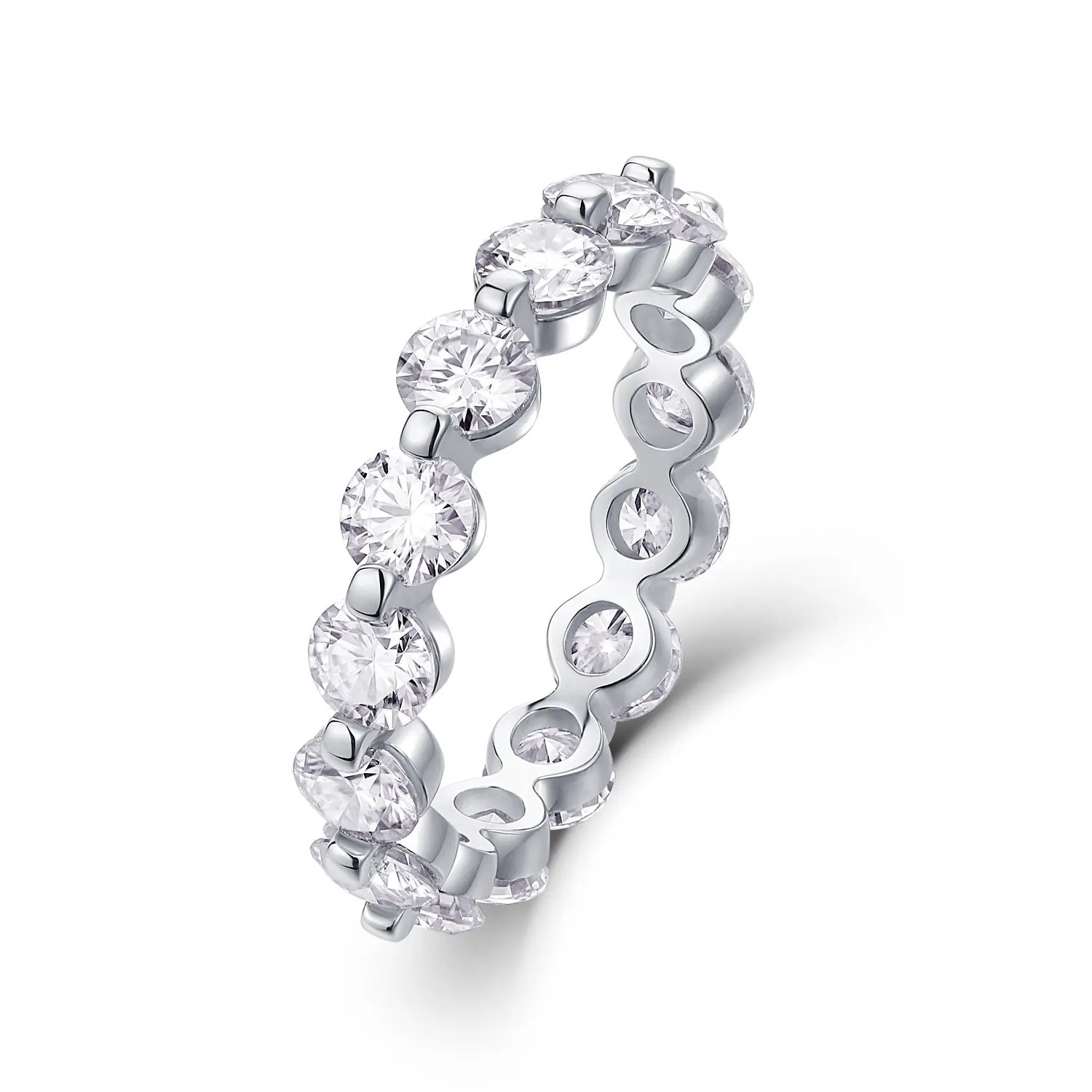 Platinával bevontMoissanite köves ezüst gyűrű