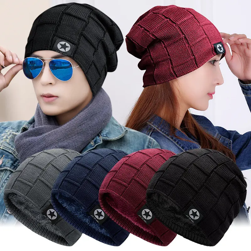 Téli bélelt gyapjú sapka